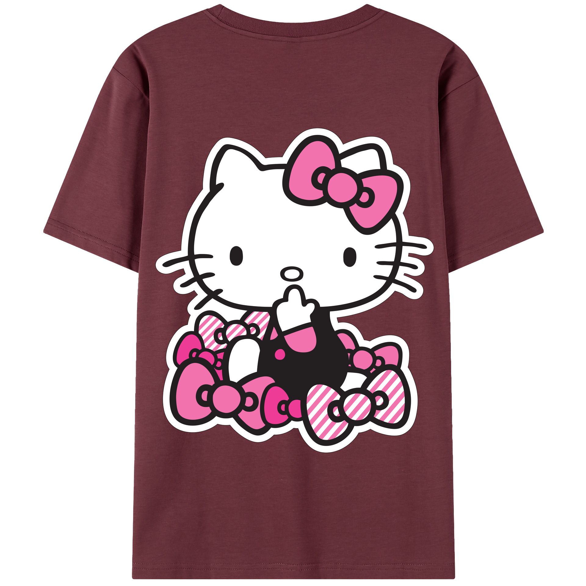 （画像用） Hello Kitty ハローキティ 綿100％半袖Tシャツ（背面プリント）